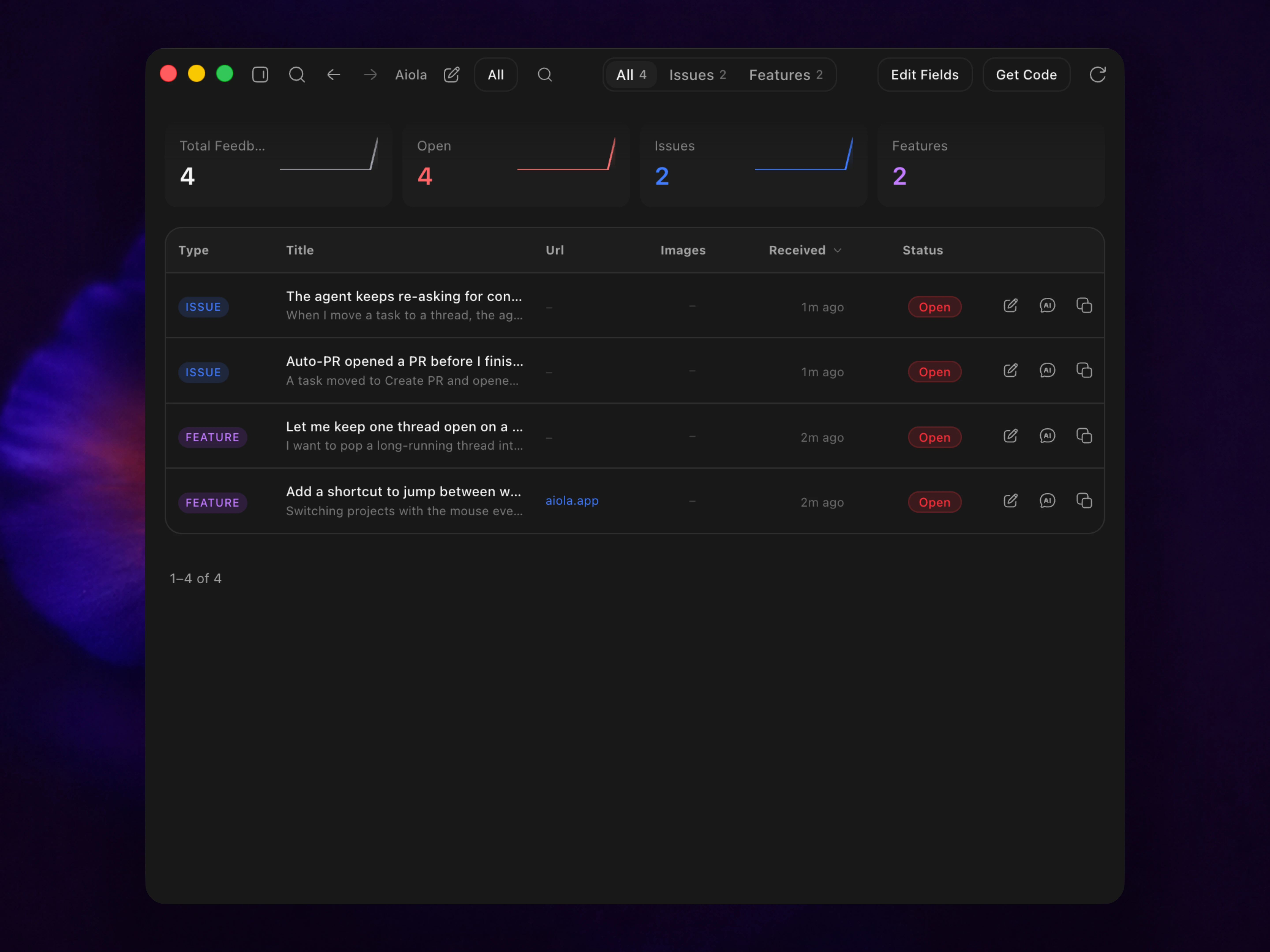 Feedback preview