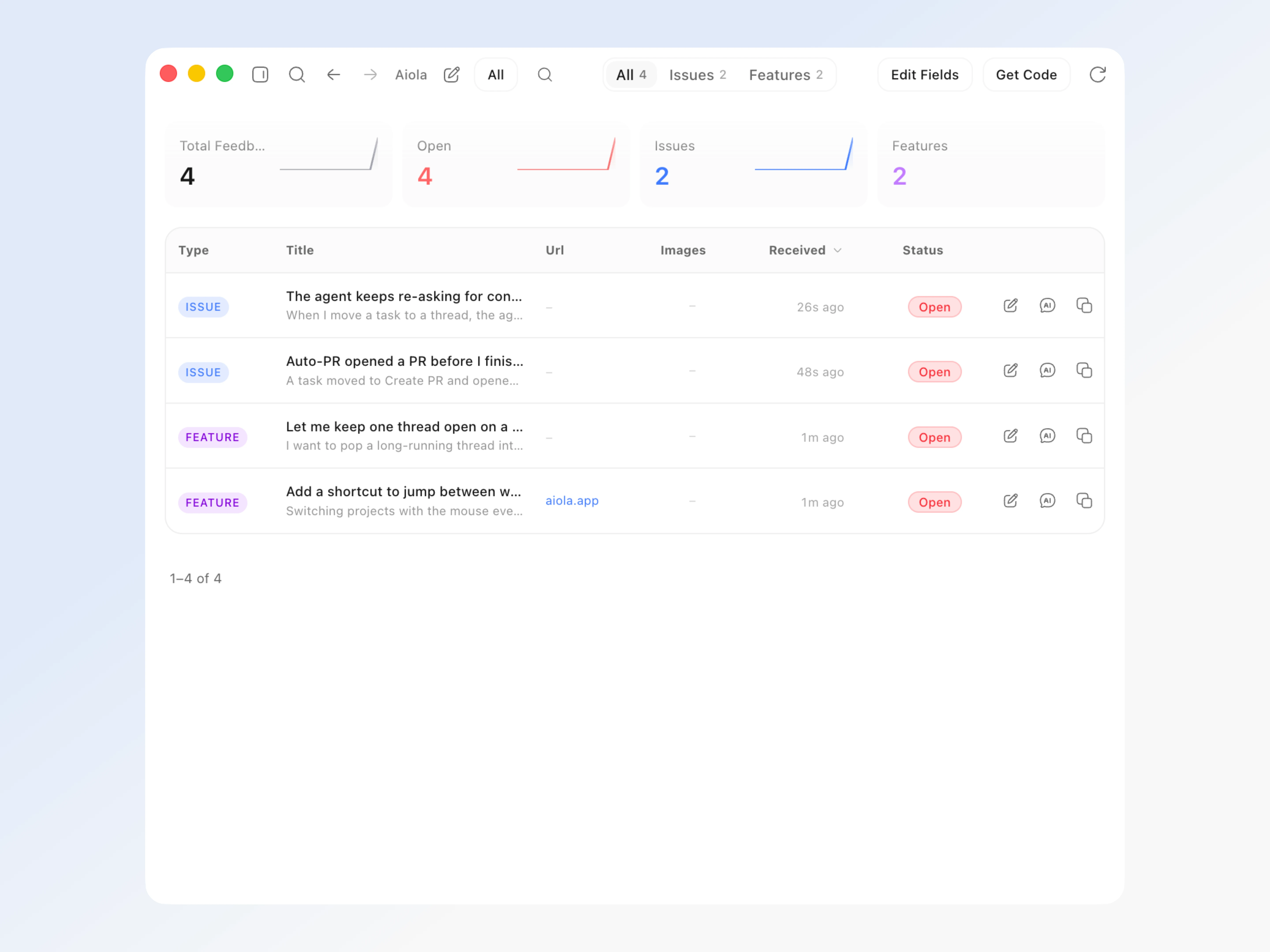 Feedback preview